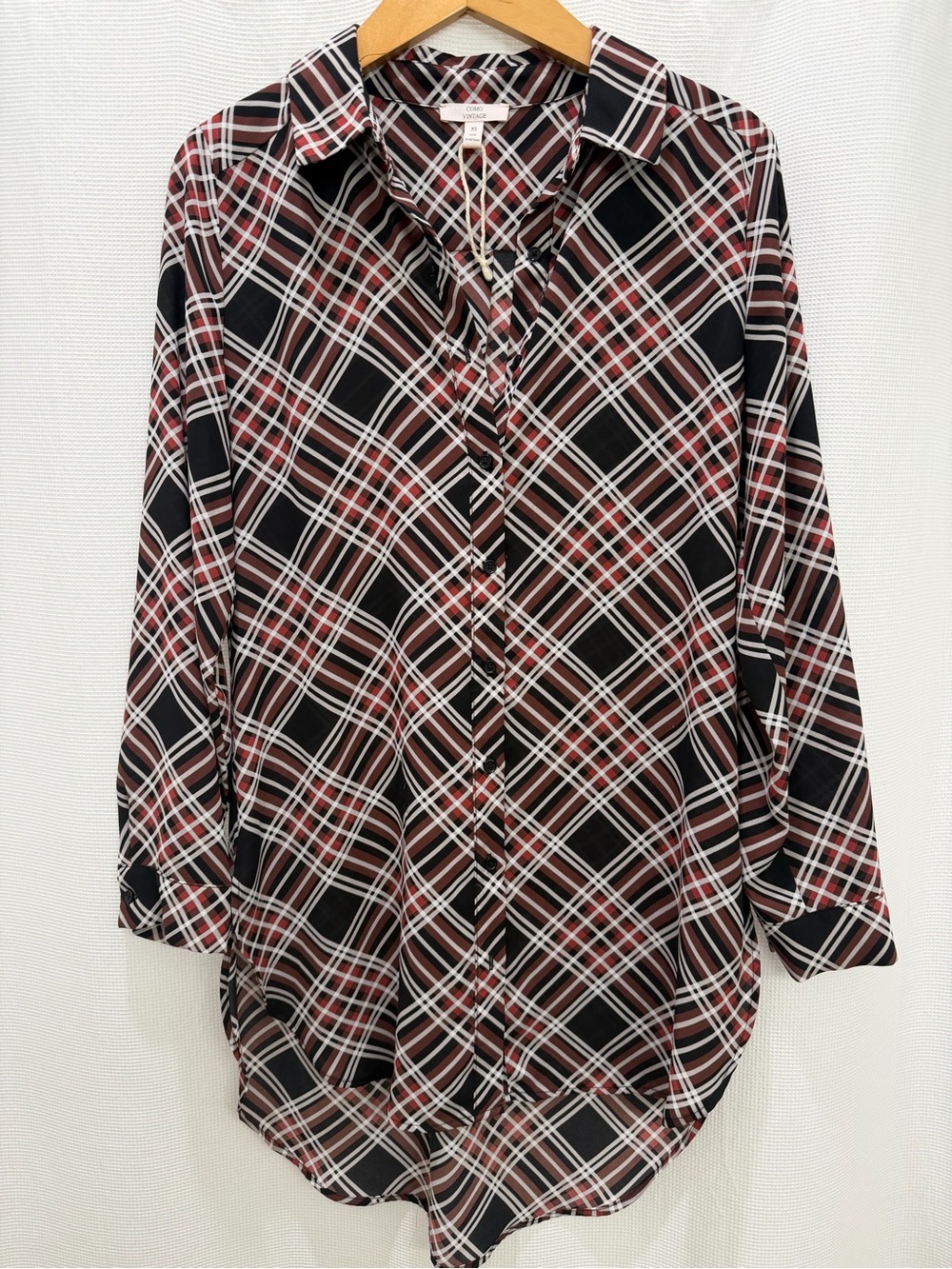 Como Vintage Plaid Longline Tunic